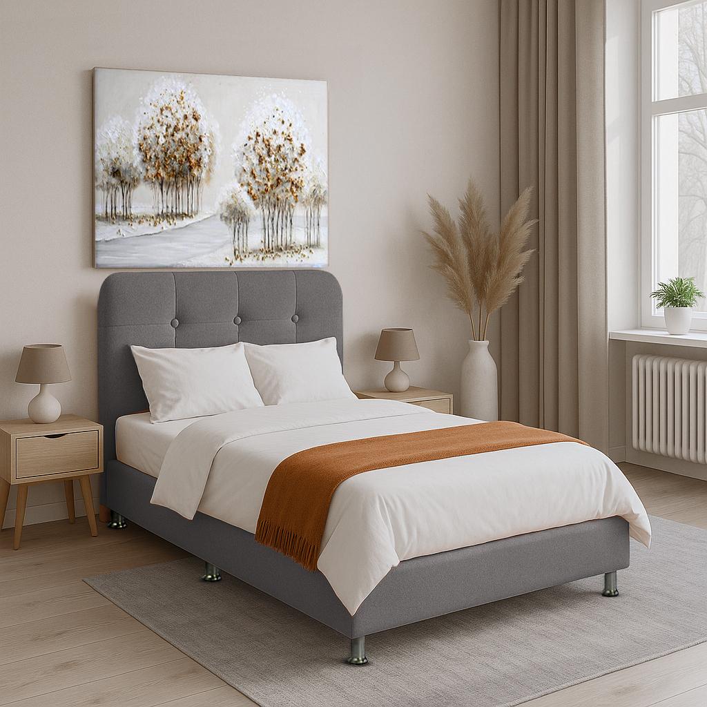 ΚΡΕΒΑΤΙ Natalie ΓΚΡΙ ΜΕ ΑΠΟΘ ΧΩΡΟ 212x122x120 ΓΙΑ ΣΤΡΩΜΑ 120x200εκ - Image 2