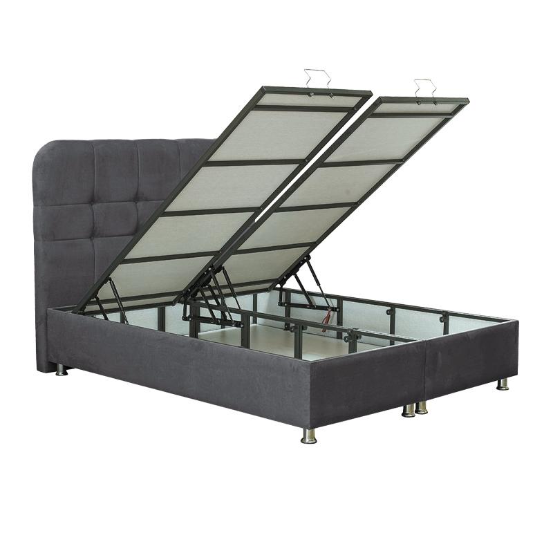 ΚΡΕΒΑΤΙ Natalie ΓΚΡΙ ΜΕ ΑΠΟΘ ΧΩΡΟ 212x162x120 ΓΙΑ ΣΤΡΩΜΑ 160x200εκ - Image 3