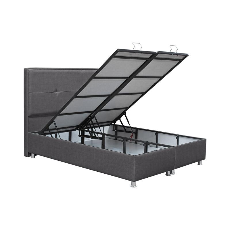 ΚΡΕΒΑΤΙ New Nicolle ΓΚΡΙ ΜΕ ΑΠΟΘ ΧΩΡΟ 208x162x130εκ (160*200) - Image 3