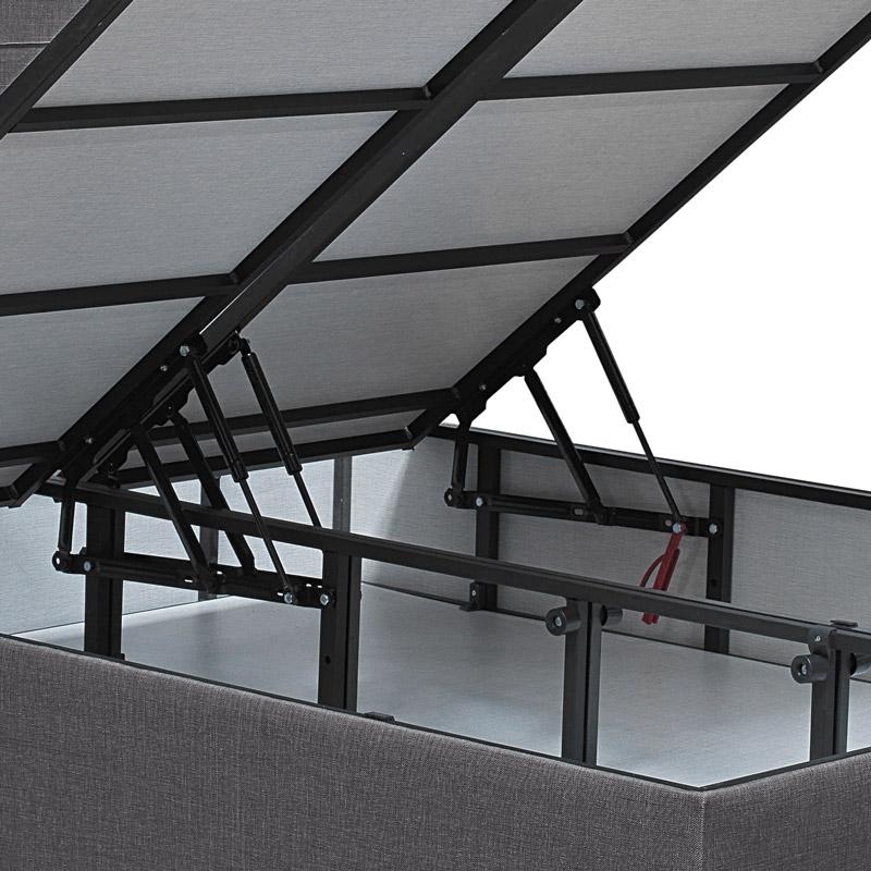 ΚΡΕΒΑΤΙ New Nicolle ΓΚΡΙ ΜΕ ΑΠΟΘ ΧΩΡΟ 208x162x130εκ (160*200) - Image 4