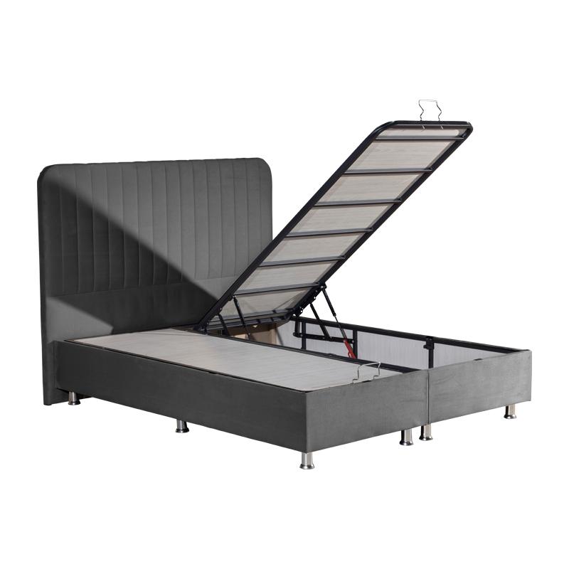 ΚΡΕΒΑΤΙ Karen ΓΚΡΙ ΜΕ ΑΠΟΘ ΧΩΡΟ 208x170x130 (160x200) - Image 6