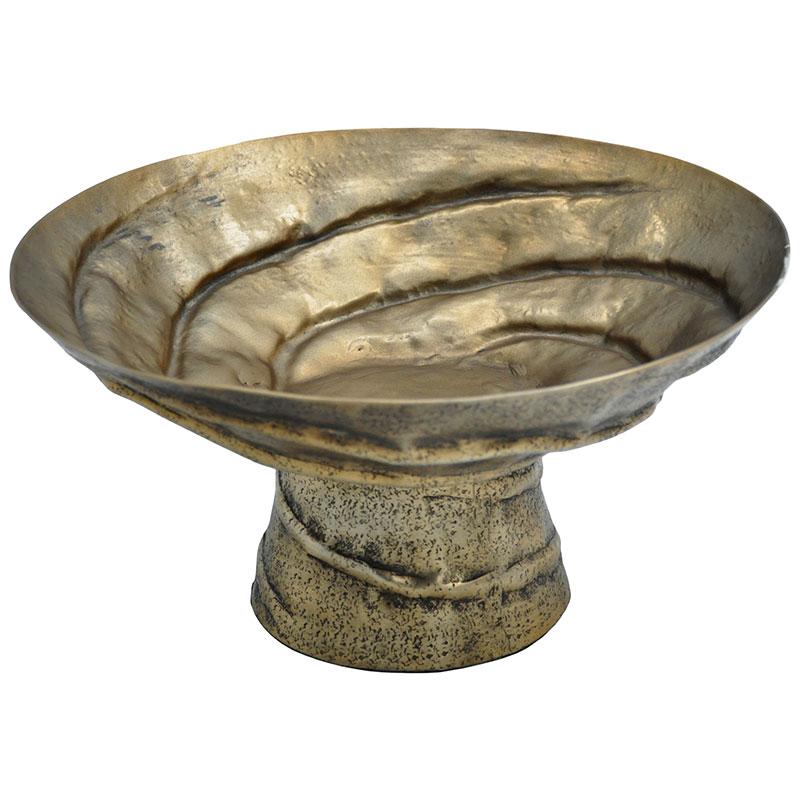 ΜΕΤΑΛΛΙΚΗ ΔΙΑΚΟΣΜΗΤΙΚΗ ΣΤΡΟΓΓΥΛΗ ΠΙΑΤΕΛΑ ΜΕ ΠΟΔΙ FL1060 ΑΝΤΙΚΕ ΧΡΥΣΟ ΧΡΩΜΑ 26x18εκ