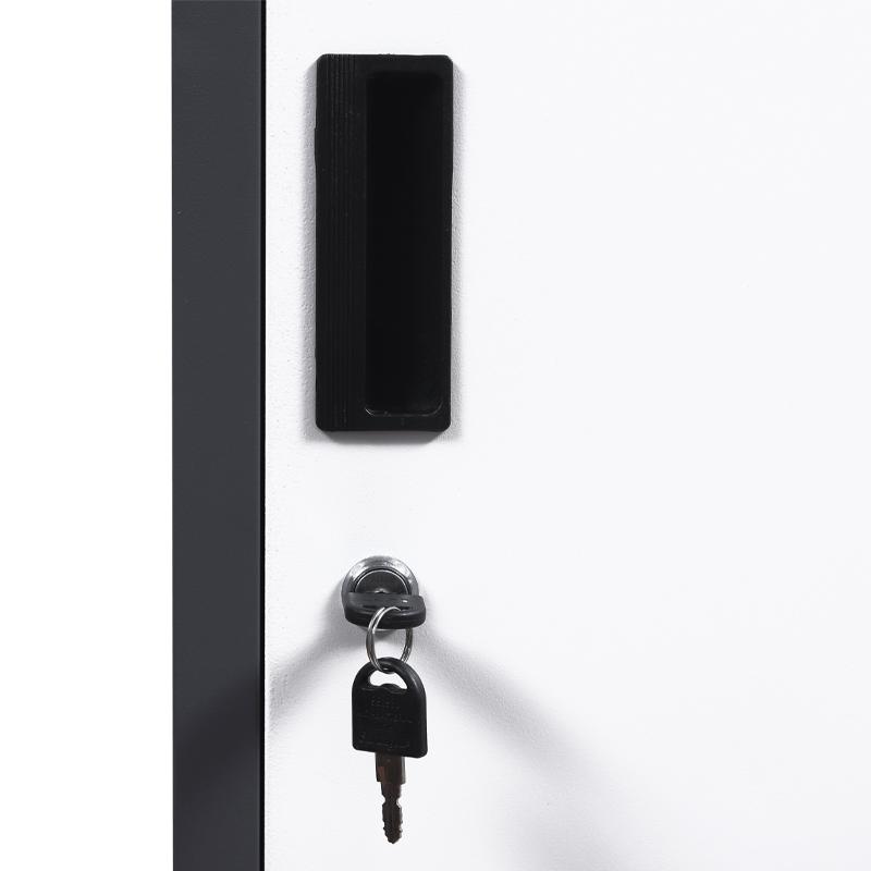 ΜΕΤΑΛΛΙΚΗ ΝΤΟΥΛΑΠΑ Dakarai ΓΚΡΙ ΛΕΥΚΟ ΧΡΩΜΑ 38x45x190εκ - Image 5