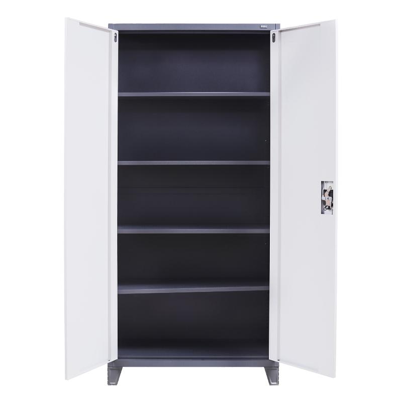 ΜΕΤΑΛΛΙΚΗ ΝΤΟΥΛΑΠΑ Everet ΓΚΡΙ-ΛΕΥΚΟ 90x40x190εκ - Image 4