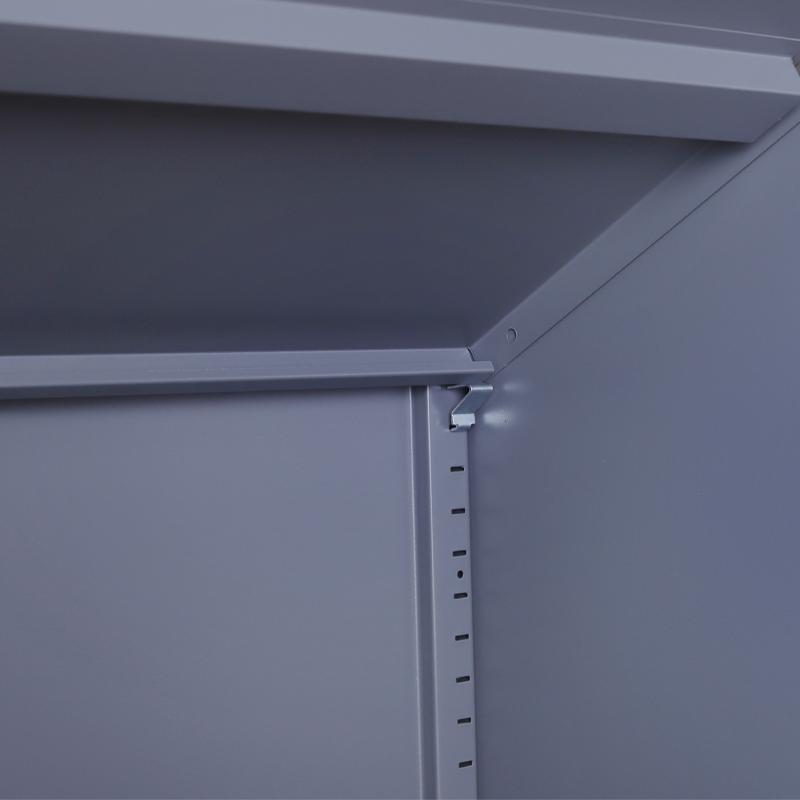 ΜΕΤΑΛΛΙΚΗ ΝΤΟΥΛΑΠΑ Everet ΓΚΡΙ-ΛΕΥΚΟ 90x40x190εκ - Image 6