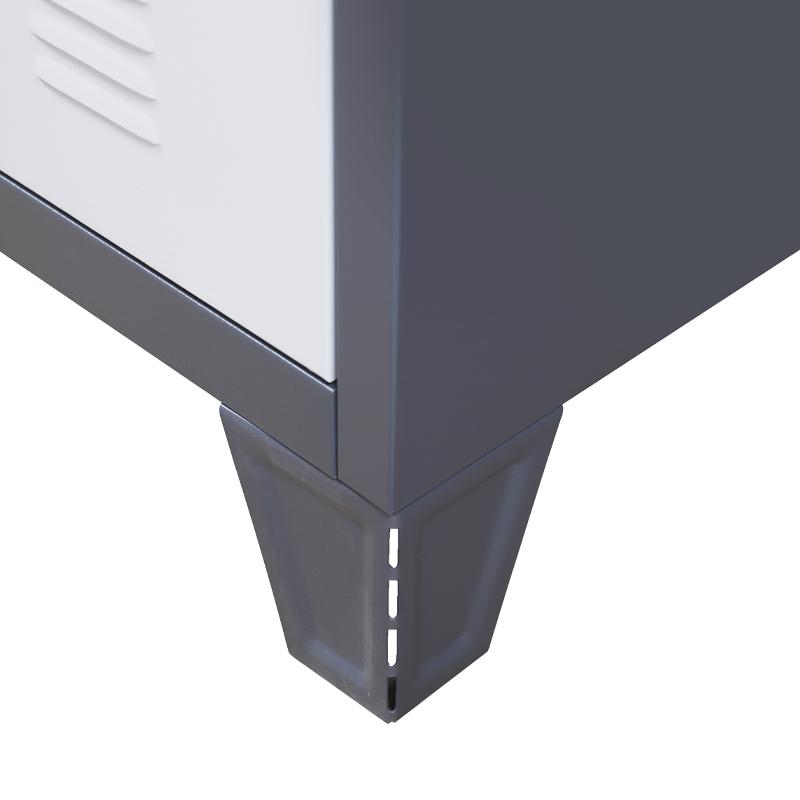 ΜΕΤΑΛΛΙΚΗ ΝΤΟΥΛΑΠΑ Everet ΓΚΡΙ-ΛΕΥΚΟ 90x40x190εκ - Image 7