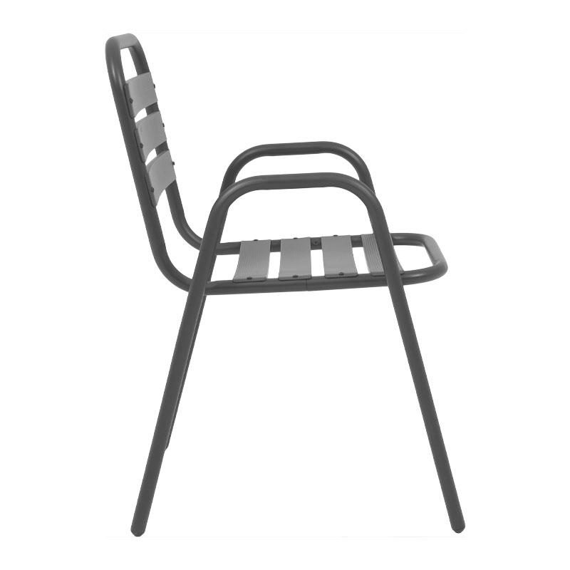 ΜΕΤΑΛΛΙΚΗ ΠΟΛΥΘΡΟΝΑ ΚΗΠΟΥ 004 ΓΚΡΙ 53x58x78εκ - Image 3