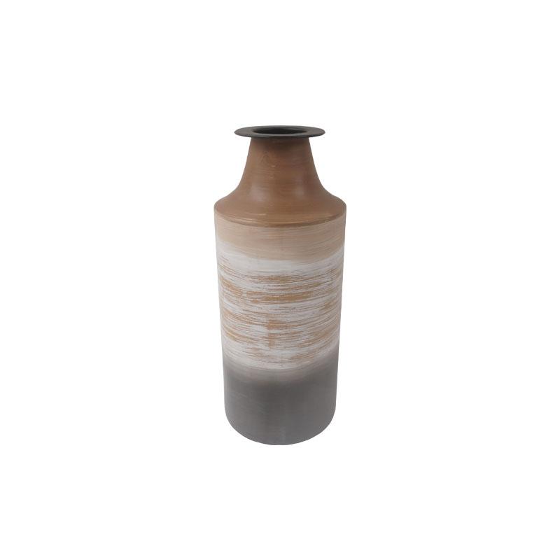 ΜΕΤΑΛΛΙΚΟ ΒΑΖΟ ΔΑΠΕΔΟΥ 028 ΓΚΡΙ-ΜΠΕΖ-ΚΑΦΕ 18*18*44εκ sls