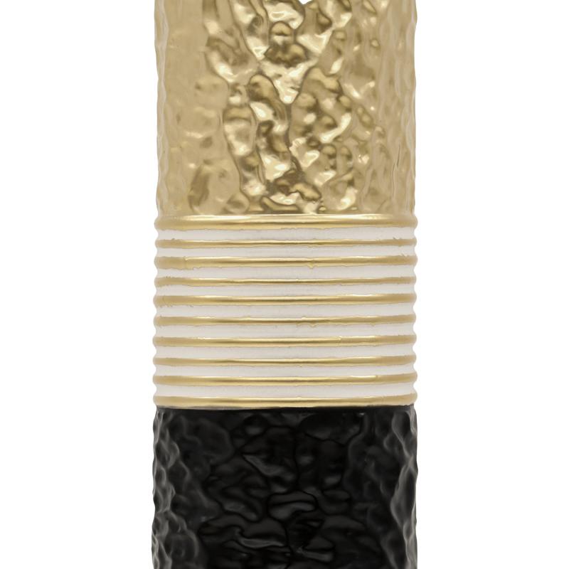 ΜΕΤΑΛΛΙΚΟ ΒΑΖΟ ΔΑΠΕΔΟΥ FL035 ΧΡΥΣΟ ΜΑΥΡΟ ΧΡΩΜΑ 17x88εκ - Image 3