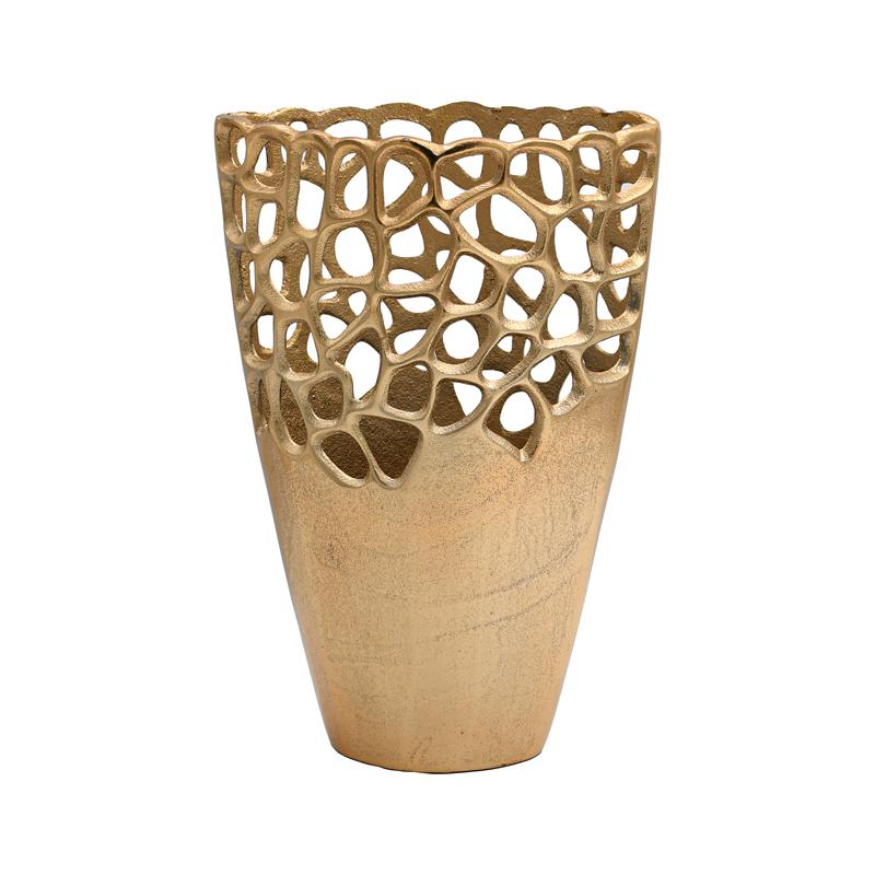 ΜΕΤΑΛΛΙΚΟ ΒΑΖΟ FL8852 ΧΡΥΣΟ ΧΡΩΜΑ 24x14x39εκ