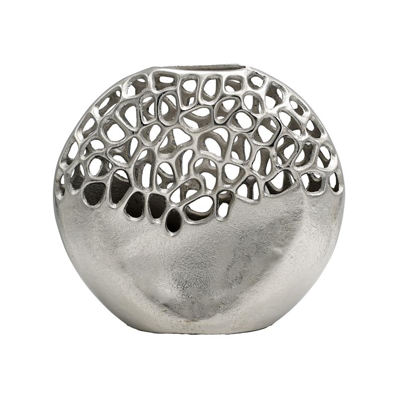 ΜΕΤΑΛΛΙΚΟ ΒΑΖΟ FL8858 ΑΣΗΜΙ ΧΡΩΜΑ 30x8x27εκ