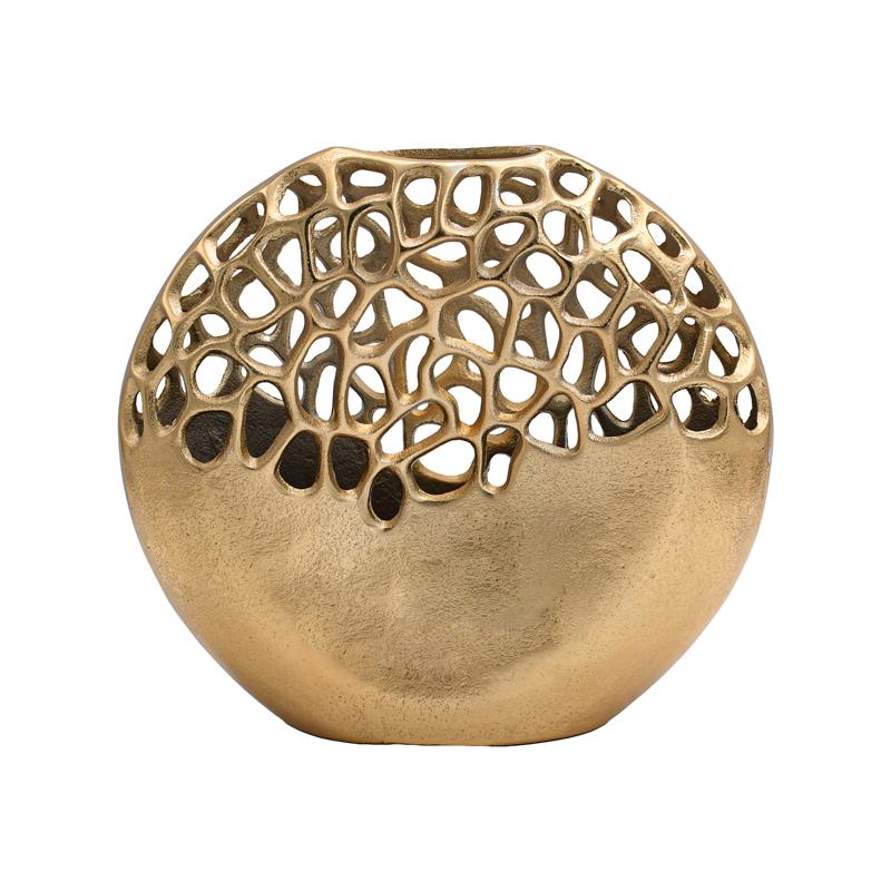 ΜΕΤΑΛΛΙΚΟ ΒΑΖΟ FL8858 ΧΡΥΣΟ ΧΡΩΜΑ 30x8x27εκ