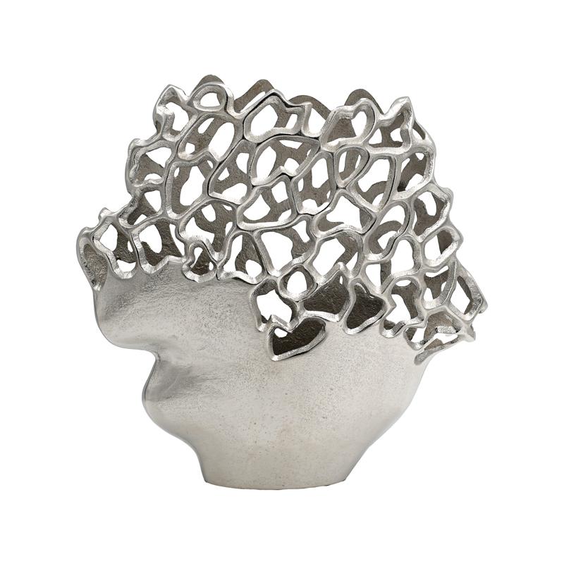 ΜΕΤΑΛΛΙΚΟ ΒΑΖΟ FL8878 ΑΣΗΜΙ ΧΡΩΜΑ 33x9x32εκ