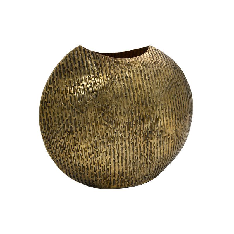 ΜΕΤΑΛΛΙΚΟ ΔΙΑΚΟΣΜΗΤΙΚΟ ΒΑΖΟ FL1460 ΑΝΤΙΚΕ ΧΡΥΣΟ ΧΡΩΜΑ 30x10x26εκ - Image 3