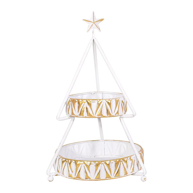 ΧΡΙΣΤΟΥΓΕΝΝΙΑΤΙΚΟΣ ΔΙΩΡΟΦΟΣ ΜΕΤΑΛΛΙΚΟΣ ΔΙΣΚΟΣ ΔΕΝΤΡΟ FL0202 ΛΕΥΚΟ-ΧΡΥΣΟ ΧΡΩΜΑ 36x30x58εκ