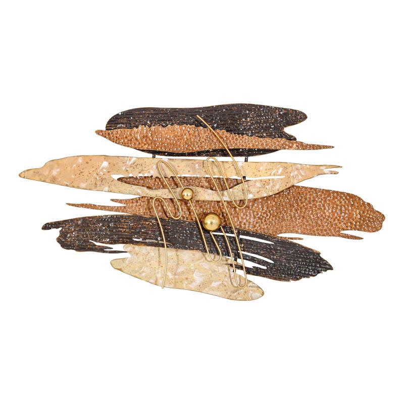 ΜΕΤΑΛΛΙΚΟ ΔΙΑΚΟΣΜΗΤΙΚΟ ΤΟΙΧΟΥ FL0673 ΚΑΦΕ-ΧΡΥΣΟ-ΜΠΕΖ ΧΡΩΜΑ 86x6x47εκ