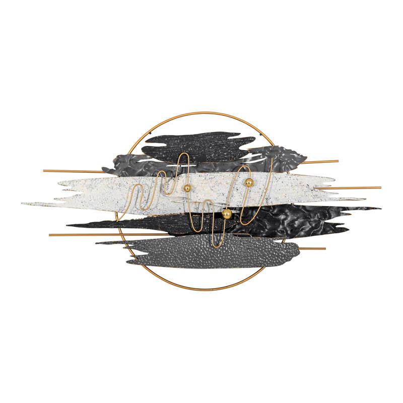 ΜΕΤΑΛΛΙΚΟ ΔΙΑΚΟΣΜΗΤΙΚΟ ΤΟΙΧΟΥ FL0785 ΓΚΡΙ-ΛΕΥΚΟ-ΧΡΥΣΟ ΧΡΩΜΑ 118x7x60εκ