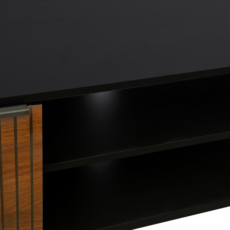 ΜΕΤΑΛΛΙΚΟ ΕΠΙΠΛΟ ΤΗΛΕΟΡΑΣΗΣ FL2405 ΜΑΥΡΟ-ΚΑΦΕ ΧΡΩΜΑ 150x40x60εκ - Image 4