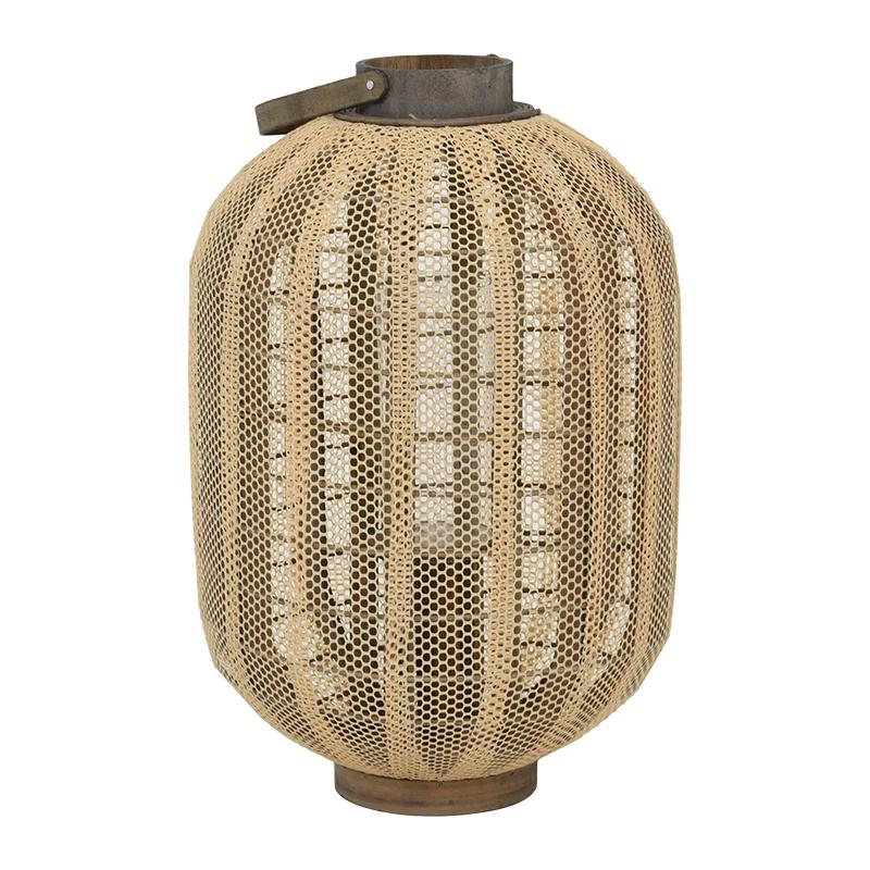 ΜΕΤΑΛΛΙΚΟ ΦΑΝΑΡΙ FL016 ΜΑΥΡΟ-ΜΠΕΖ ΧΡΩΜΑ 32x48εκ