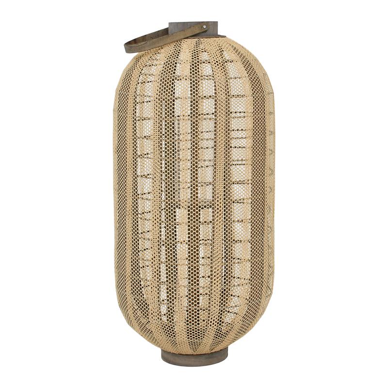 ΜΕΤΑΛΛΙΚΟ ΦΑΝΑΡΙ FL016 ΜΑΥΡΟ-ΜΠΕΖ ΧΡΩΜΑ 32x67εκ