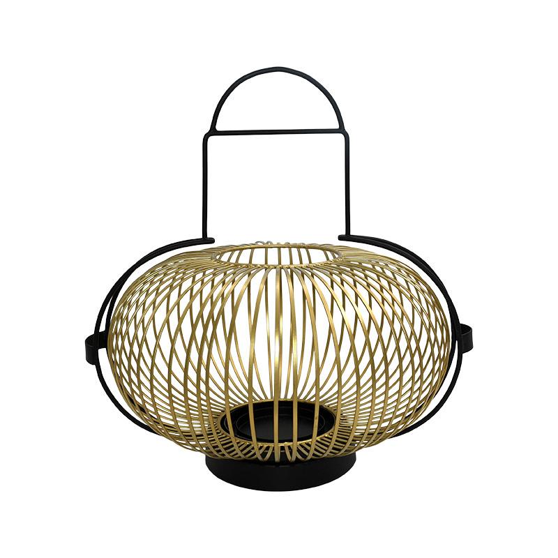 ΜΕΤΑΛΛΙΚΟ ΦΑΝΑΡΙ FL31892 ΜΑΥΡΟ-ΧΡΥΣΟ ΧΡΩΜΑ 39x33εκ