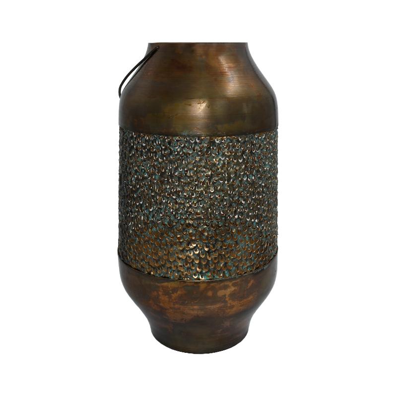 ΜΕΤΑΛΛΙΚΟ ΦΑΝΑΡΙ ΓΙΑ ΚΕΡΙ FL26755 ΚΑΦΕ ΧΡΩΜΑ 18x36εκ