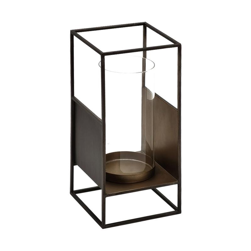 ΜΕΤΑΛΛΙΚΟ ΚΗΡΟΠΗΓΙΟ FL054 ΜΠΡΟΝΖΕ 18x18x39εκ