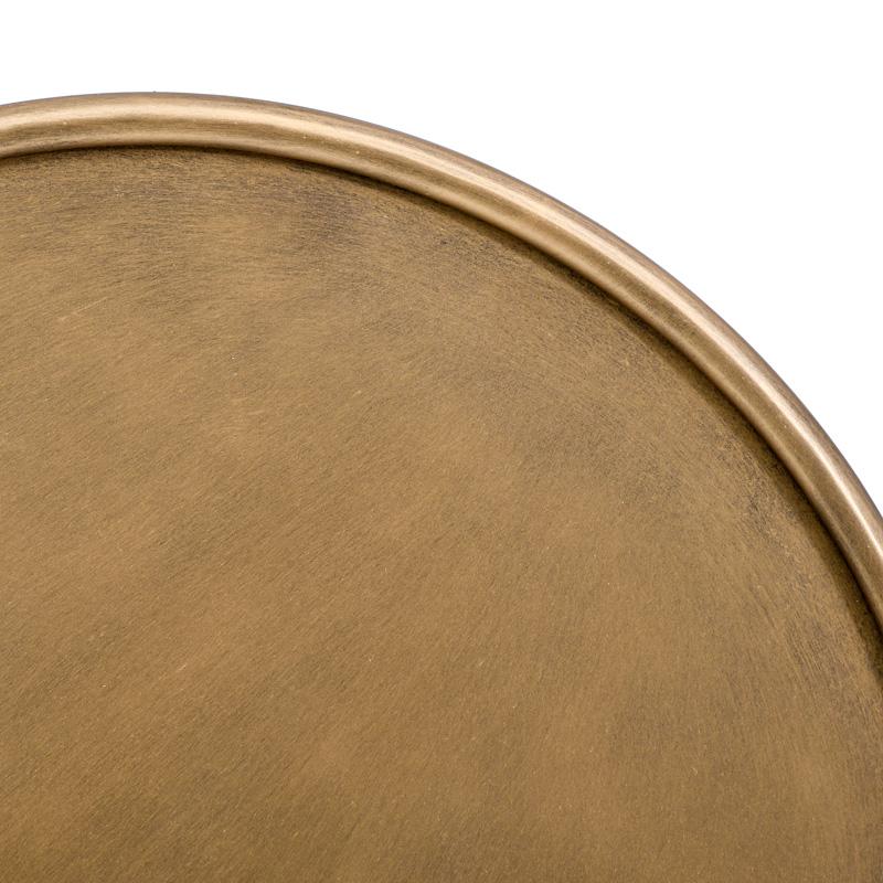 ΜΕΤΑΛΛΙΚΟ ΣΤΡΟΓΓΥΛΟ ΤΡΑΠΕΖΑΚΙ ΓΩΝΙΑΣ FL011 ΜΑΥΡΟ-ΜΠΡΟΝΖΕ ΧΡΩΜΑ 40x50εκ - Image 3