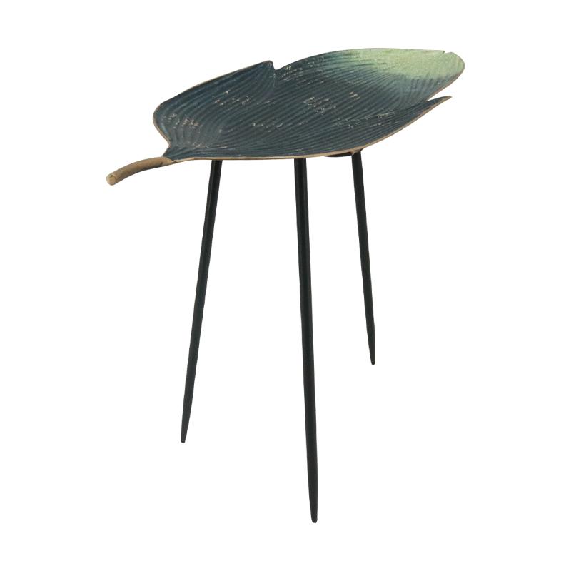 ΜΕΤΑΛΛΙΚΟ ΤΡΑΠΕΖΑΚΙ ΓΩΝΙΑΣ Leaf ΒΕΡΑΜΑΝ-ΧΡΥΣΟ ΧΡΩΜΑ 74,5x32,5x66εκ