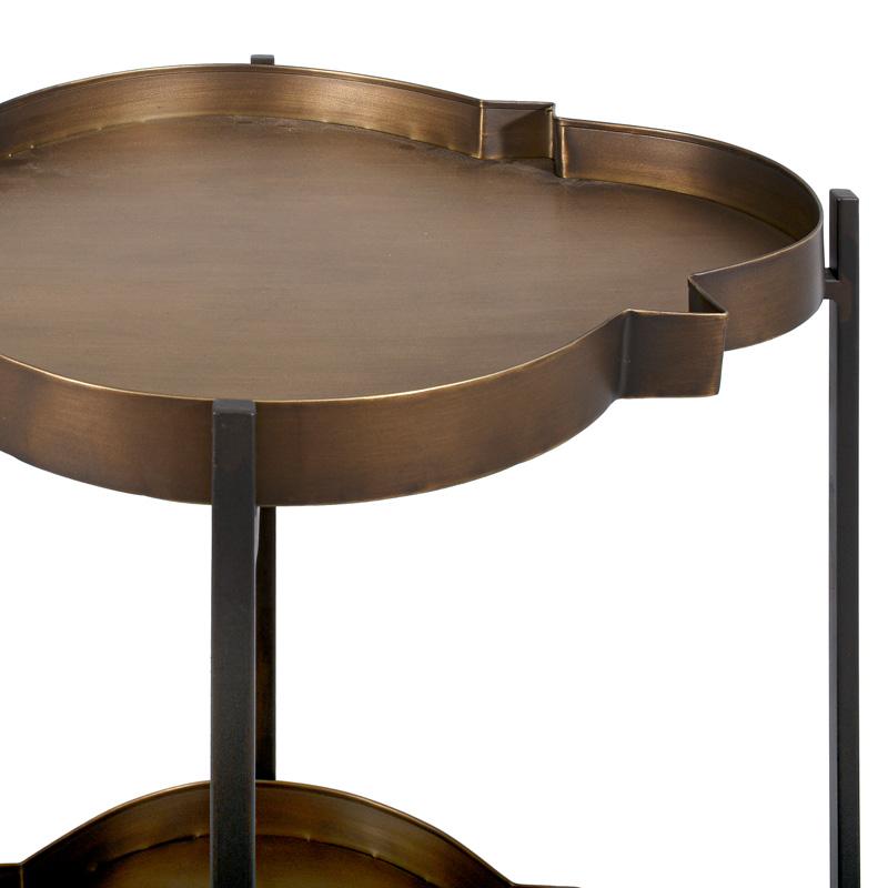 ΜΕΤΑΛΛΙΚΟ ΤΡΑΠΕΖΑΚΙ ΣΑΛΟΝΙΟΥ 2 ΕΠΙΠΕΔΩΝ FL0181 ΧΡΥΣΟ - ΜΑΥΡΟ 58x50x62εκ - Image 3