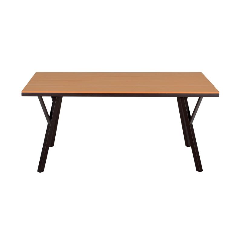 ΜΕΤΑΛΛΙΚΟ ΤΡΑΠΕΖΙ ΚΗΠΟΥ FL6514 ΜΕ ΕΠΙΦΑΝΕΙΑ POLYWOOD ΧΡΩΜΑ ΚΑΦΕ 160x91x72εκ s.of - Image 3