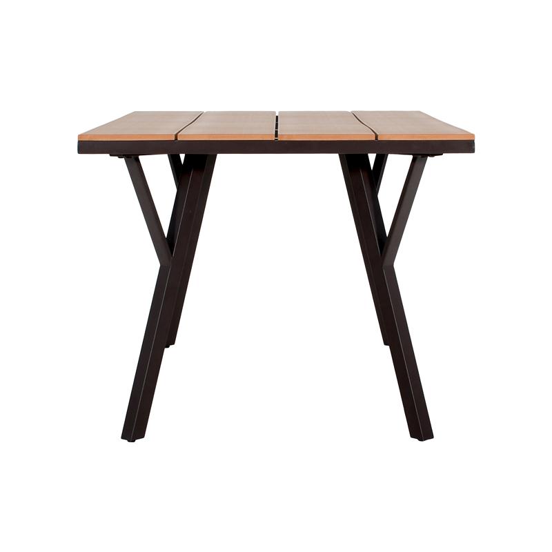 ΜΕΤΑΛΛΙΚΟ ΤΡΑΠΕΖΙ ΚΗΠΟΥ FL6514 ΜΕ ΕΠΙΦΑΝΕΙΑ POLYWOOD ΧΡΩΜΑ ΚΑΦΕ 160x91x72εκ s.of - Image 4