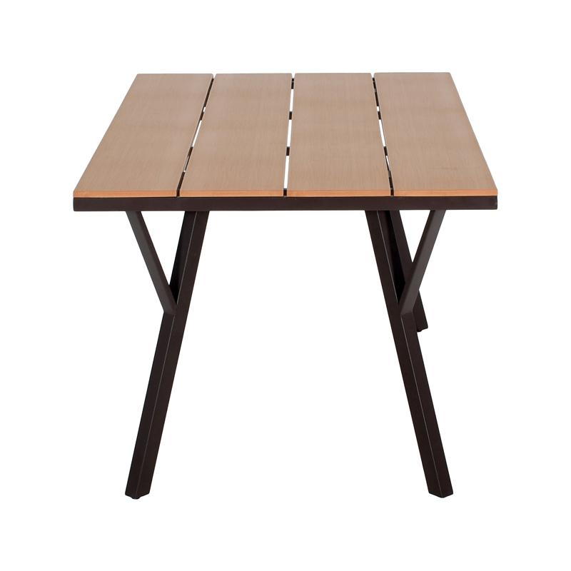 ΜΕΤΑΛΛΙΚΟ ΤΡΑΠΕΖΙ ΚΗΠΟΥ FL6514 ΜΕ ΕΠΙΦΑΝΕΙΑ POLYWOOD ΧΡΩΜΑ ΚΑΦΕ 160x91x72εκ s.of - Image 5