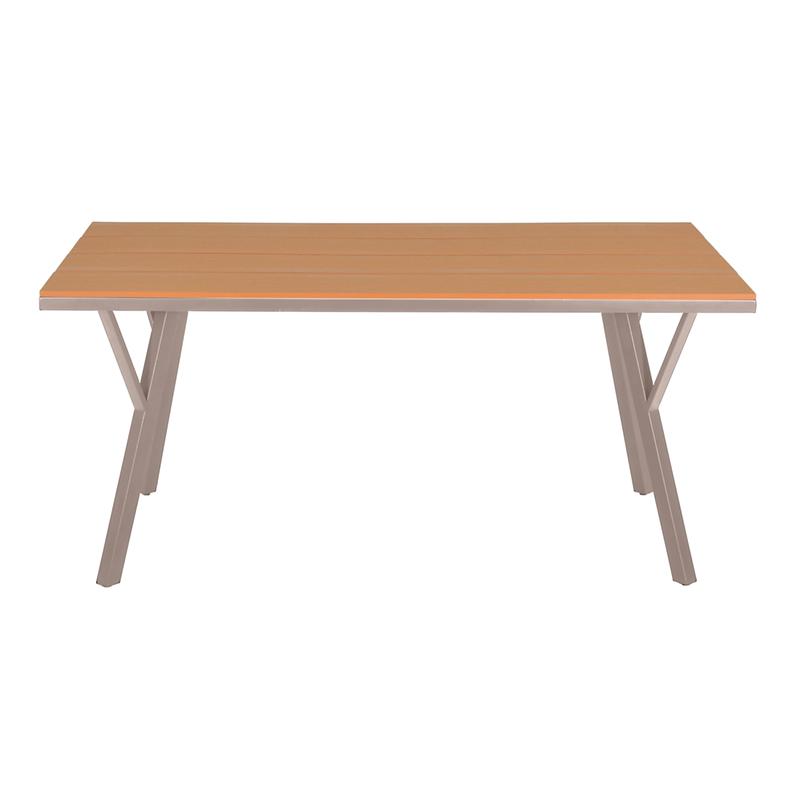 ΜΕΤΑΛΛΙΚΟ ΤΡΑΠΕΖΙ ΚΗΠΟΥ FL6514 ΜΕ ΕΠΙΦΑΝΕΙΑ POLYWOOD ΧΡΩΜΑ ΜΠΕΖ 160x91x72εκ s.of - Image 3