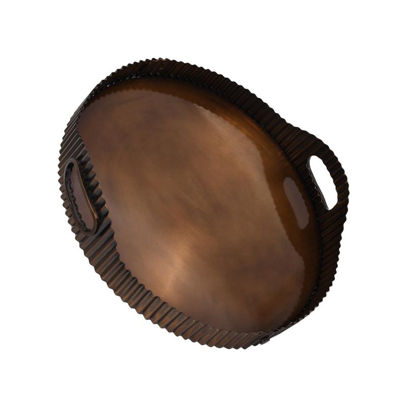 ΜΕΤΑΛΛΙΚΟΣ ΣΤΡΟΓΓΥΛΟΣ ΔΙΣΚΟΣ FL25193 ΜΠΡΟΝΖΕ ΧΡΩΜΑ 36x8εκ - Image 3