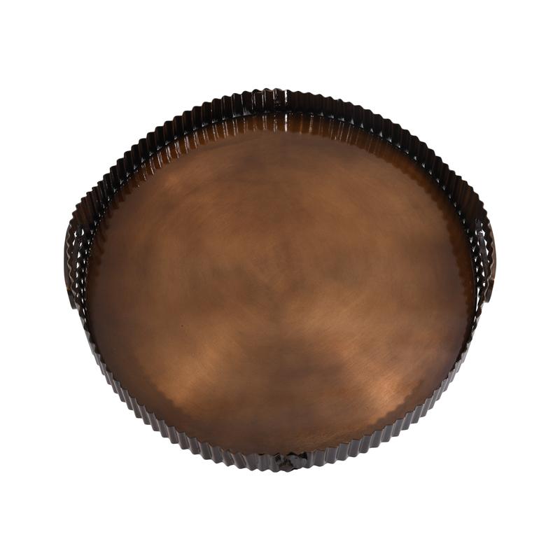 ΜΕΤΑΛΛΙΚΟΣ ΣΤΡΟΓΓΥΛΟΣ ΔΙΣΚΟΣ FL25193 ΜΠΡΟΝΖΕ ΧΡΩΜΑ 36x8εκ - Image 4