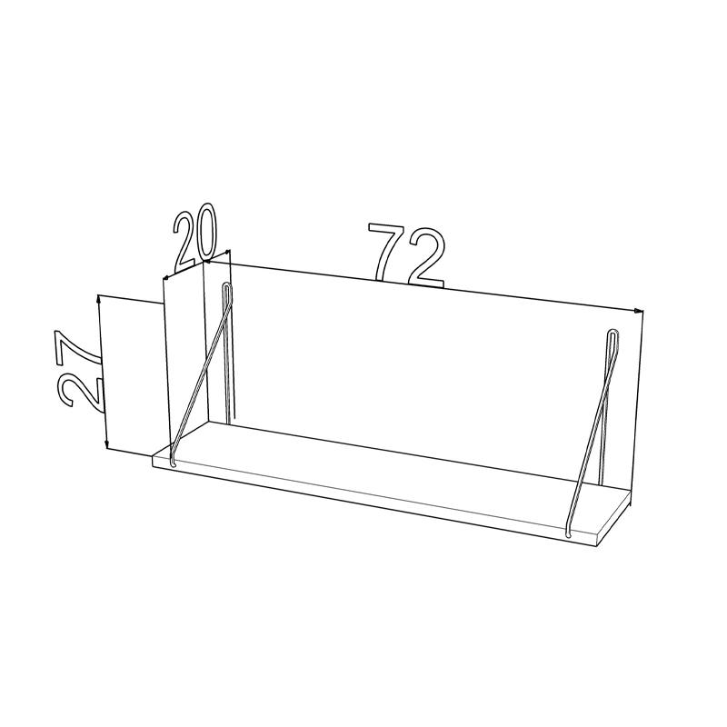 ΜΟΝΟ ΡΑΦΙ ΤΟΙΧΟΥ "Elmira" ΚΑΡΥΔΙ-ΧΡΩΜΙΟ 72x20x27εκ - Image 4