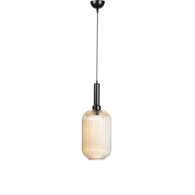 ΜΟΝΟΦΩΤΟ ΚΡΕΜΑΣΤΟ ΦΩΤΙΣΤΙΚΟ ΟΡΟΦΗΣ AMBER ΓΥΑΛΙ ΧΡΩΜΑ Ε27 20x32εκ