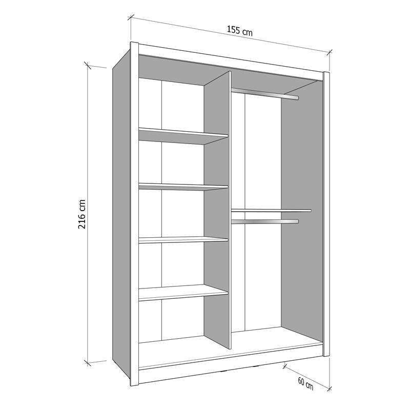 ΝΤΟΥΛΑΠΑ ALBI 150 OG ΛΕΥΚΟ ΧΡΩΜΑ 155x60x216εκ - Image 6