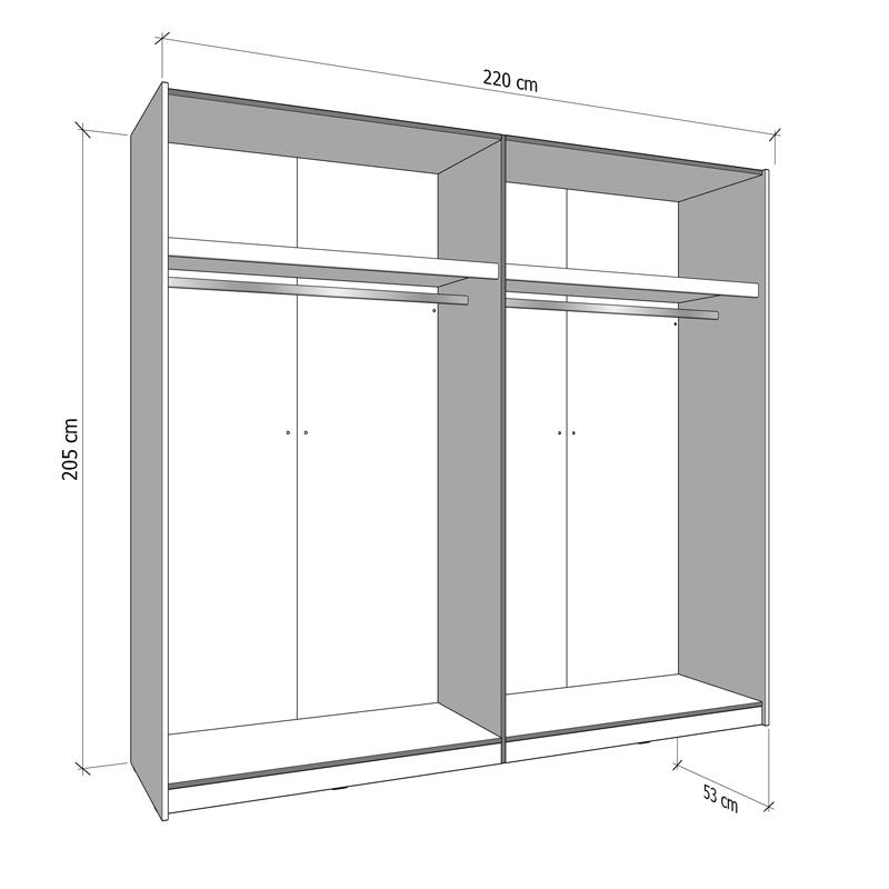 ΝΤΟΥΛΑΠΑ ALERIA 220 OG h205 ΛΕΥΚΟ ΧΡΩΜΑ 220x61x205εκ - Image 6