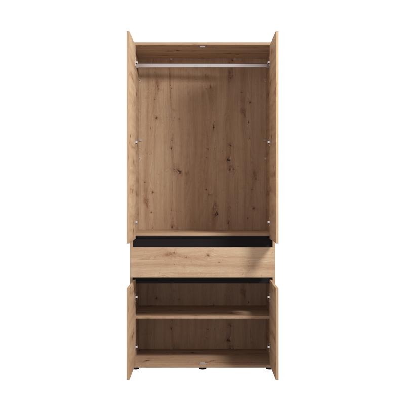 ΝΤΟΥΛΑΠΑ CORBETT 2K1F h211 ARTISAN OAK/ΜΑΥΡΟ ΜΑΤ ΧΡΩΜΑ 93x55x211εκ - Image 4