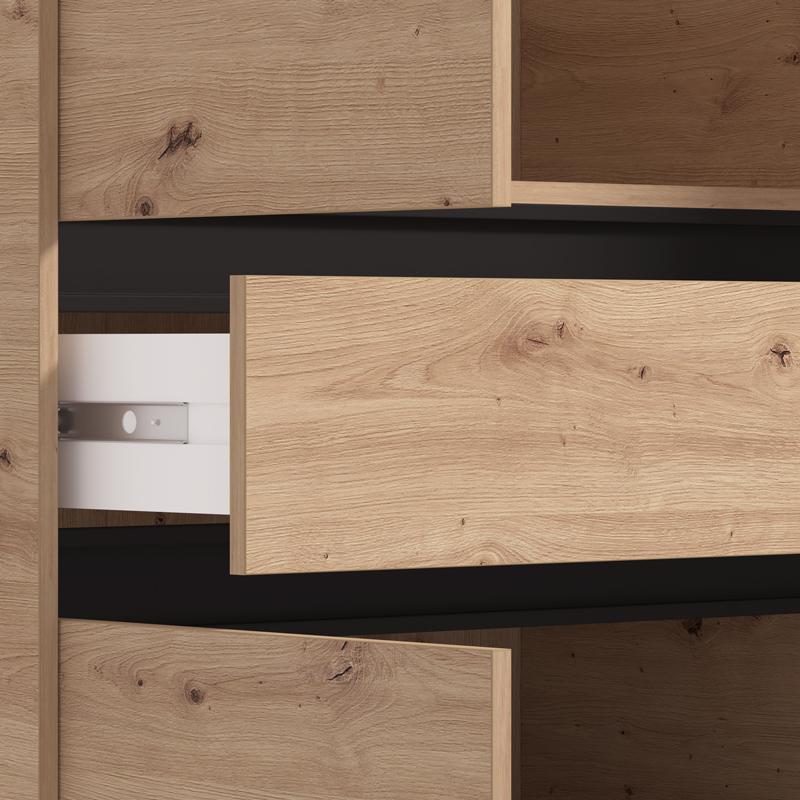 ΝΤΟΥΛΑΠΑ CORBETT 2K1F h211 ARTISAN OAK/ΜΑΥΡΟ ΜΑΤ ΧΡΩΜΑ 93x55x211εκ - Image 6