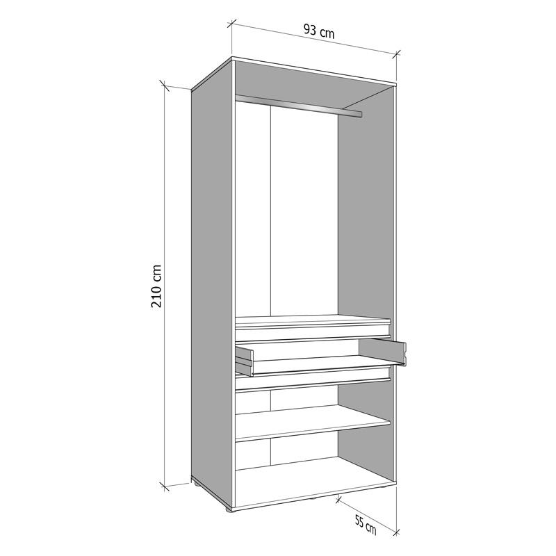 ΝΤΟΥΛΑΠΑ CORBETT 2K1F h211 ARTISAN OAK/ΜΑΥΡΟ ΜΑΤ ΧΡΩΜΑ 93x55x211εκ - Image 7
