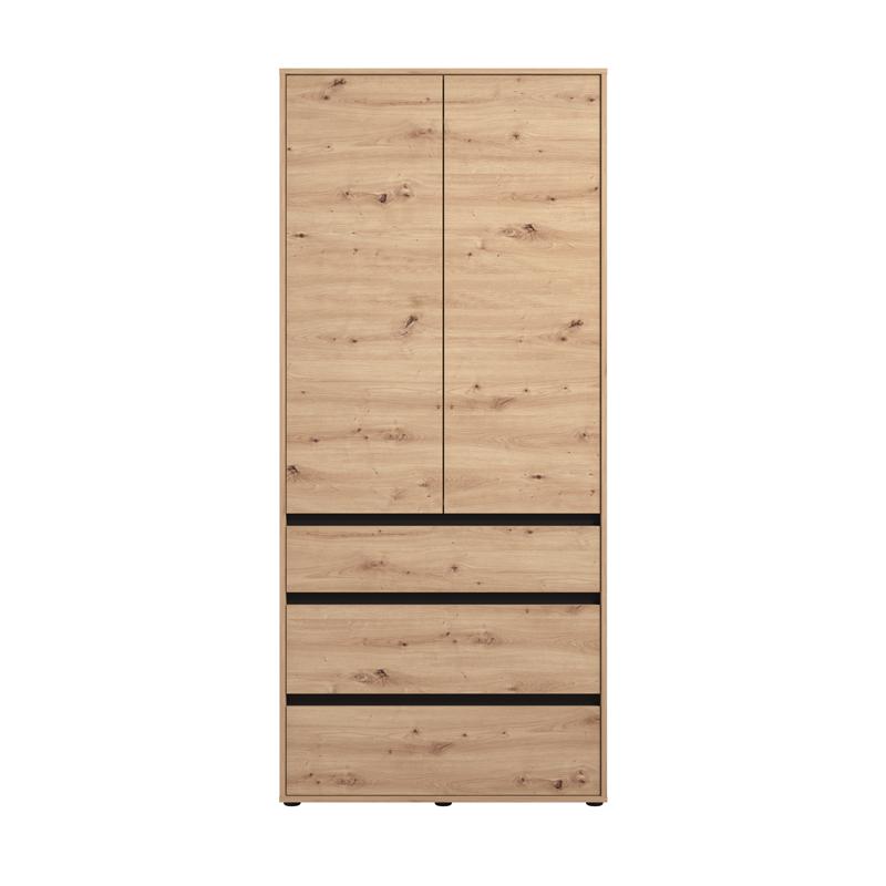 ΝΤΟΥΛΑΠΑ CORBETT 2K3F h211 ARTISAN OAK/ΜΑΥΡΟ ΜΑΤ ΧΡΩΜΑ 93x55x211εκ - Image 3