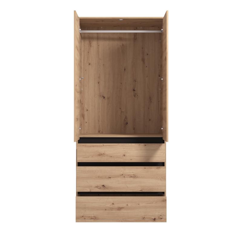 ΝΤΟΥΛΑΠΑ CORBETT 2K3F h211 ARTISAN OAK/ΜΑΥΡΟ ΜΑΤ ΧΡΩΜΑ 93x55x211εκ - Image 4