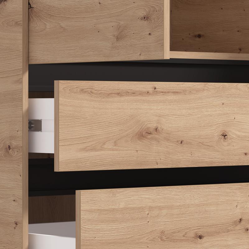 ΝΤΟΥΛΑΠΑ CORBETT 2K3F h211 ARTISAN OAK/ΜΑΥΡΟ ΜΑΤ ΧΡΩΜΑ 93x55x211εκ - Image 5