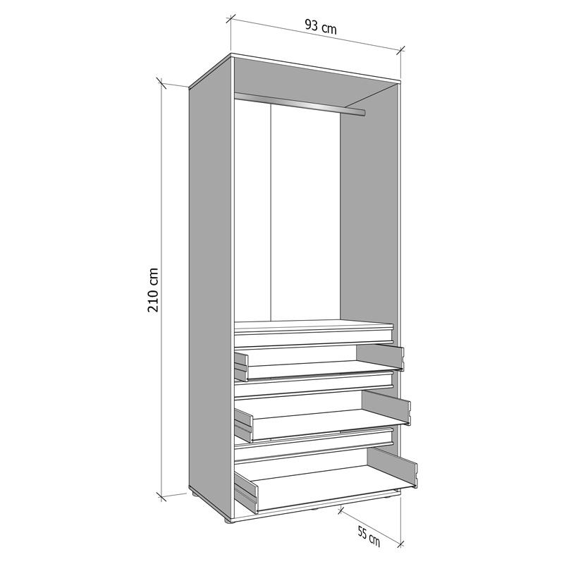 ΝΤΟΥΛΑΠΑ CORBETT 2K3F h211 ARTISAN OAK/ΜΑΥΡΟ ΜΑΤ ΧΡΩΜΑ 93x55x211εκ - Image 6
