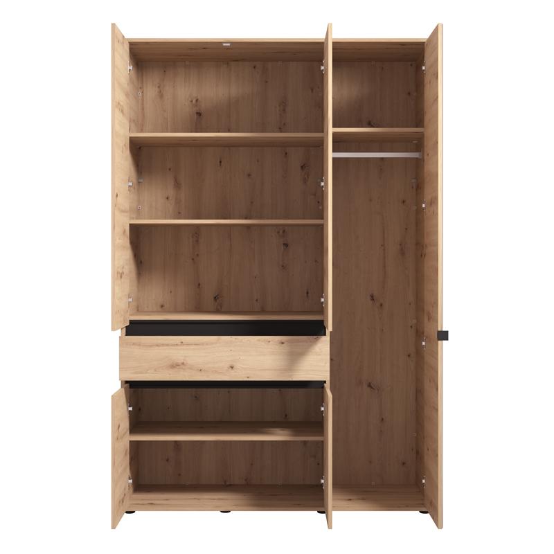 ΝΤΟΥΛΑΠΑ CORBETT 3K1F1O h211 ARTISAN OAK/ΜΑΥΡΟ ΜΑΤ ΧΡΩΜΑ 138x55x211εκ - Image 4