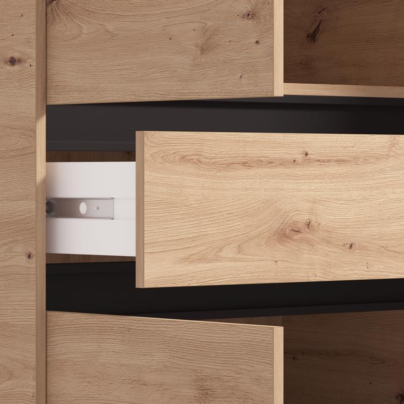 ΝΤΟΥΛΑΠΑ CORBETT 3K1F1O h211 ARTISAN OAK/ΜΑΥΡΟ ΜΑΤ ΧΡΩΜΑ 138x55x211εκ - Image 6