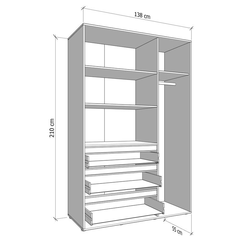ΝΤΟΥΛΑΠΑ CORBETT 3K3F1O h211 ARTISAN/ΜΑΥΡΟ ΜΑΤ ΧΡΩΜΑ 138x55x211εκ - Image 7